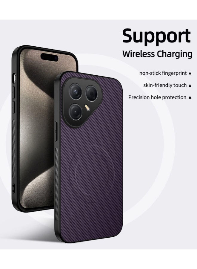 Carbon Fiber Case Compatible with Tecno Pova 7 5G Cover with Wireless Charging, Ultra-thin Matte Anti Shock and Anti Fall Magnetic Cover for Tecno Pova 7 - Image 2